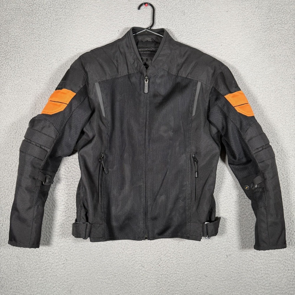 BILT Blaze 2 Mesh Motorcycle Jacket Mens Medium Black Padded Moto Touring Logo